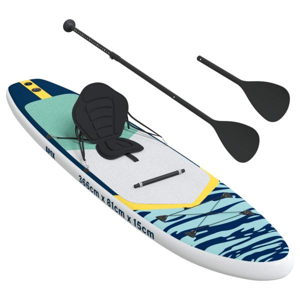 SUP Board mit Sitz 2-in-1 APEX 366 x 81 x 15 cm Blau für
