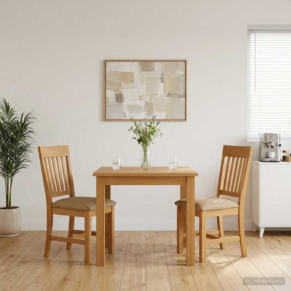 ARDEBO.de - Esszimmerstuhl 2 Stk. Massivholz Eiche Beige 45 x 59 x 92 cm