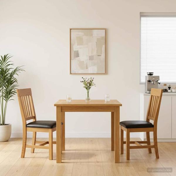 ARDEBO.de - Esszimmerstuhl 2 Stk. Massivholz Eiche Schwarz 45 x 59 x 92 cm