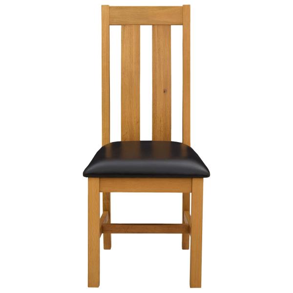 Esszimmerstuhl 2 Stk. Massivholz Eiche Schwarz 45 x 54 x 100 cm