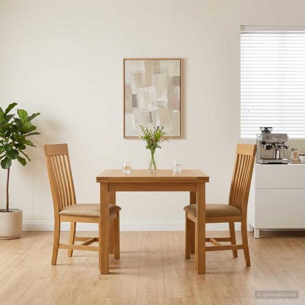 ARDEBO.de - Esszimmerstuhl 2 stk. Massivholz Eiche Beige 45 x 59,5 x 100 cm