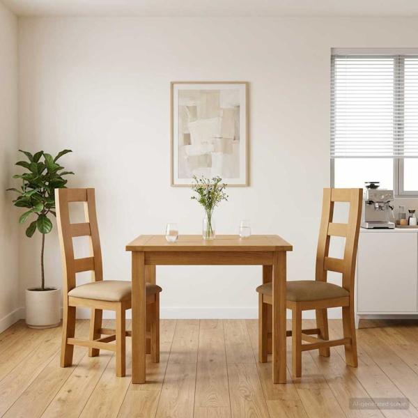 ARDEBO.de - Esszimmerstuhl 2 stk. Massivholz Eiche Beige 45 x 51 x 105 cm