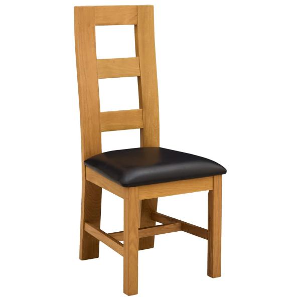Esszimmerstuhl 2 Stk. Massivholz Eiche Schwarz 45 x 51 x 105 cm
