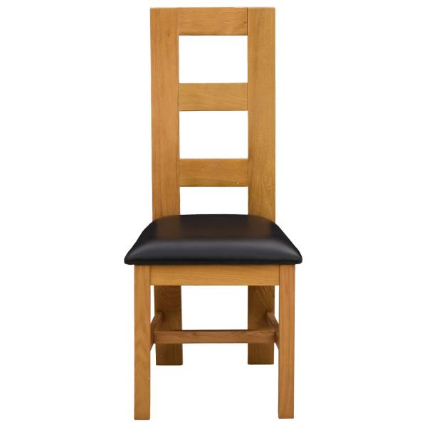 Esszimmerstuhl 2 Stk. Massivholz Eiche Schwarz 45 x 51 x 105 cm