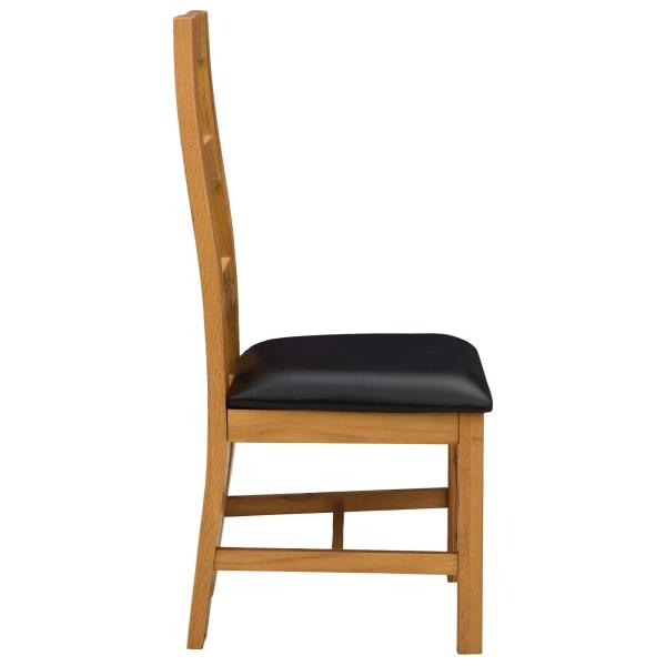 Esszimmerstuhl 2 Stk. Massivholz Eiche Schwarz 45 x 51 x 105 cm