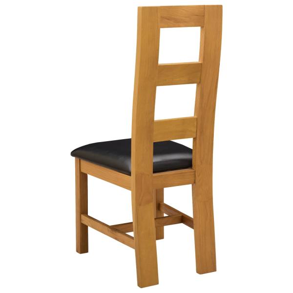 Esszimmerstuhl 2 Stk. Massivholz Eiche Schwarz 45 x 51 x 105 cm