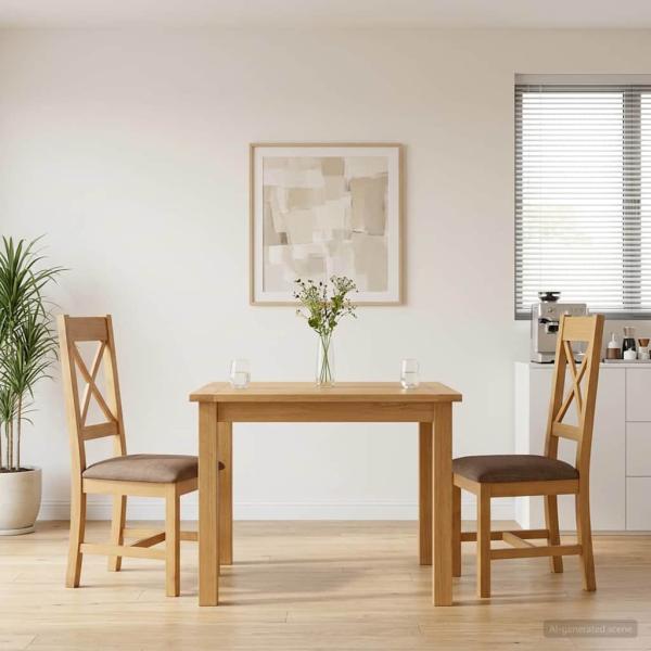 ARDEBO.de - Esszimmerstuhl 2 stk. Massivholz Eiche Grau 45 x 54 x 105 cm
