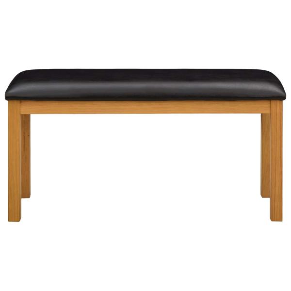 Esstischbank 95 x 32 x 45 cm Massivholz Eiche Schwarz