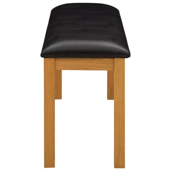 Esstischbank 95 x 32 x 45 cm Massivholz Eiche Schwarz