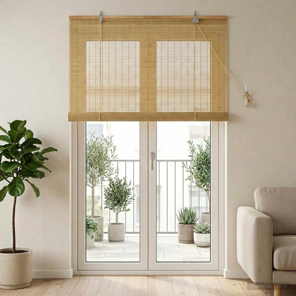 ARDEBO.de - Rollo Natur 100 x 220 cm Bambus