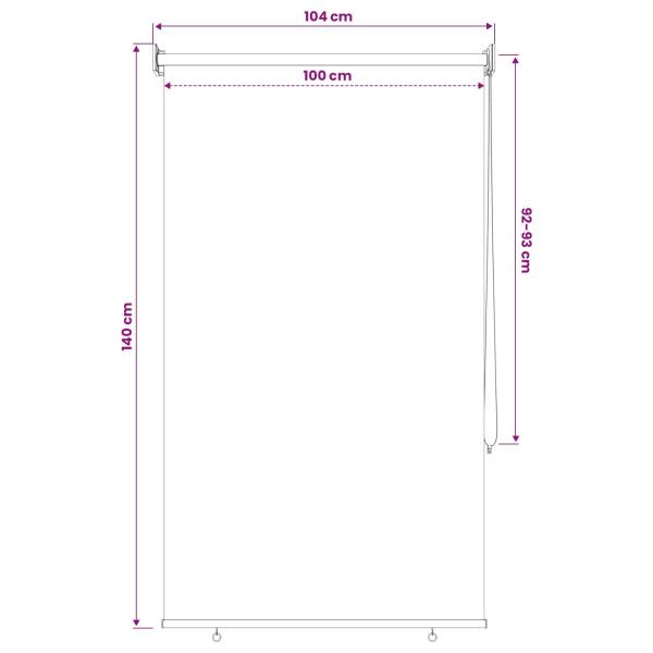 Außen-Rollos mit UV-Schutz Creme 105 x 140 cm (B x H) Polyester