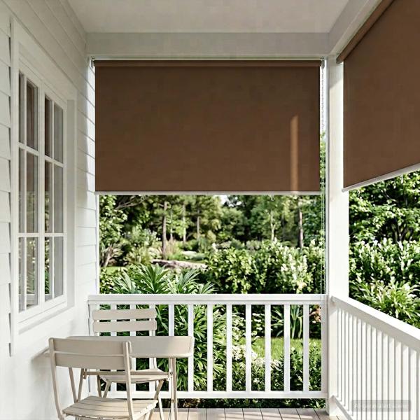 ARDEBO.de - Außen-Rollos mit UV-Schutz Taupe 145 x 140 cm (B x H) Polyester