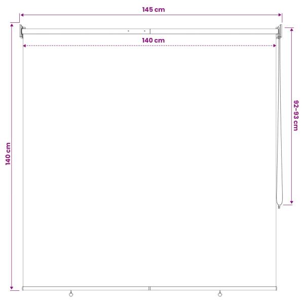 Außen-Rollos mit UV-Schutz Taupe 145 x 140 cm (B x H) Polyester