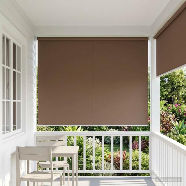 ARDEBO.de - Außen-Rollos mit UV-Schutz Taupe 100 x 230 cm (B x H) Polyester