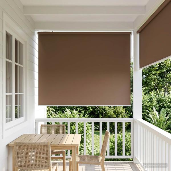 ARDEBO.de - Außen-Rollos mit UV-Schutz Taupe 145 x 230 cm (B x H) Polyester