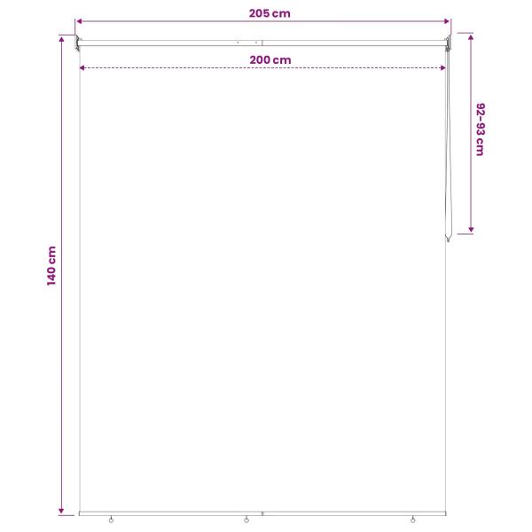 Außen-Rollos mit UV-Schutz Schwarz 205 x 140 cm (B x H)