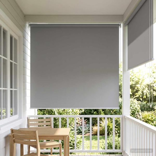 ARDEBO.de - Außen-Rollos mit UV-Schutz Hellgrau 100 x 230 cm (B x H)