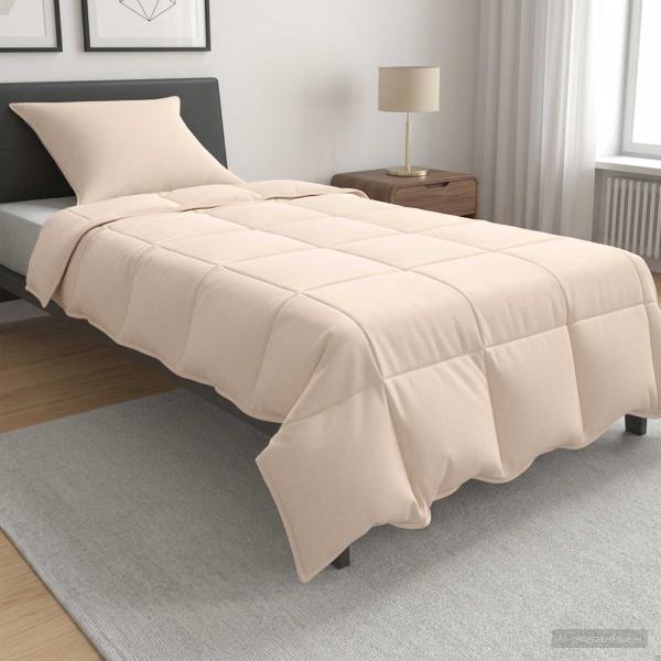ARDEBO.de - Winterbettdecke Beige 140 x 220 cm 100% natürlicher Kapok