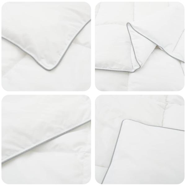 Duvet- und Kopfkissen-Set Weiß 200 x 200 cm Bambusfaser