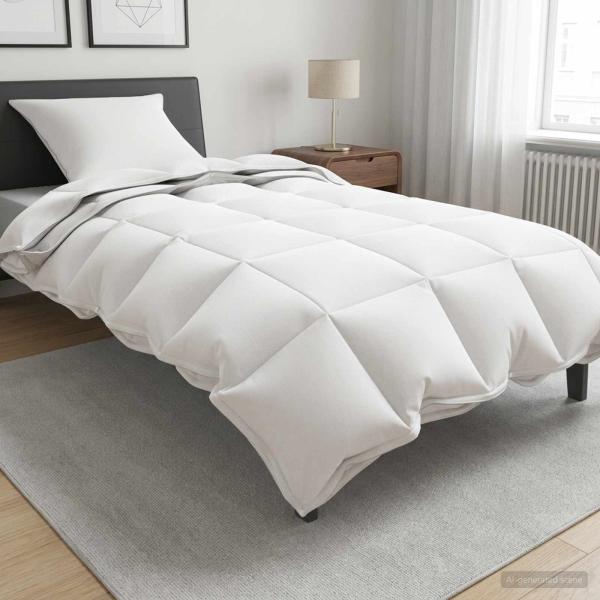 ARDEBO.de - Ganzjahresbettdecke Weiß 140 x 200 cm Bambusfaser