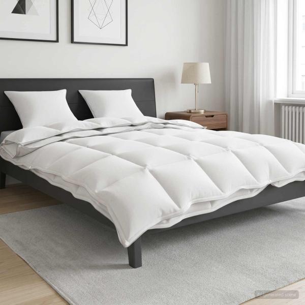 ARDEBO.de - Ganzjahresbettdecke Weiß 240 x 220 cm Bambusfaser