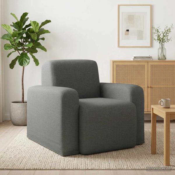 ARDEBO.de - Sessel Dunkelgrau Stoff