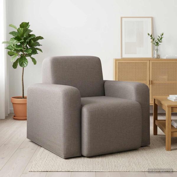 ARDEBO.de - Sessel Taupe Stoff
