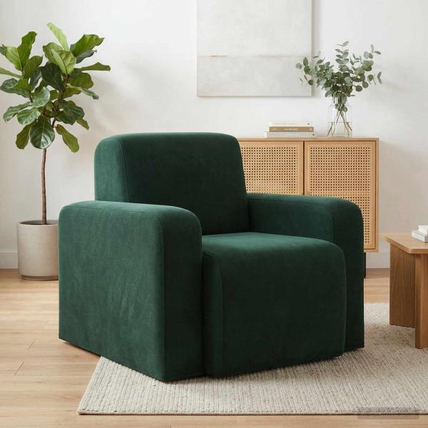 ARDEBO.de - Sessel Dunkelgrün Samt