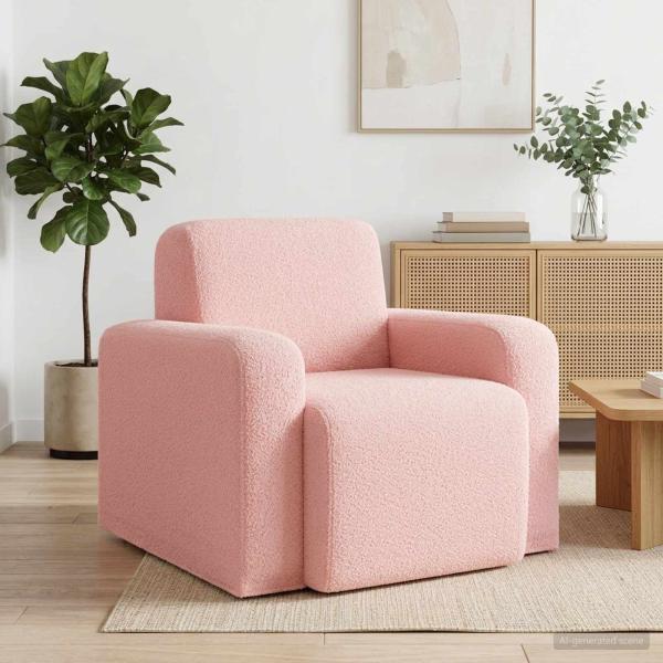 ARDEBO.de - Sessel Rosa Bouclé