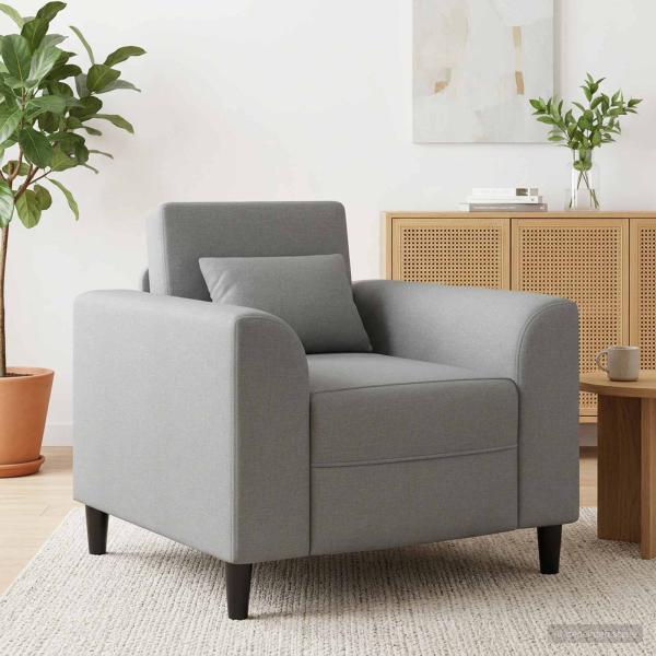 ARDEBO.de - Sessel Hellgrau Stoff