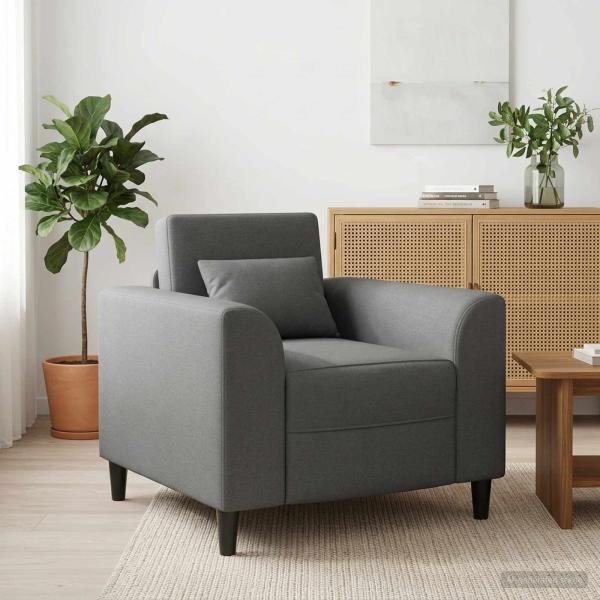 ARDEBO.de - Sessel Dunkelgrau Stoff