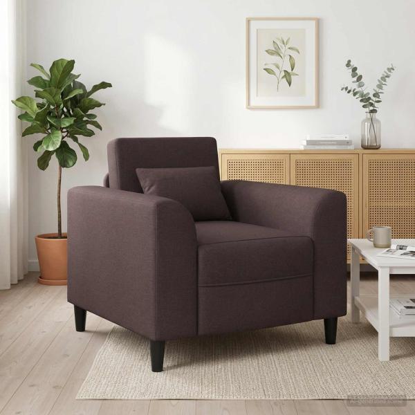 ARDEBO.de - Sessel Dunkelbraun Stoff