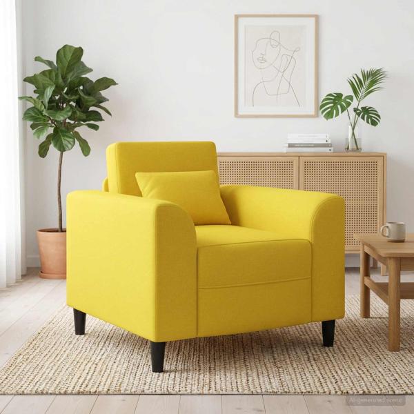 ARDEBO.de - Sessel Hellgelb Stoff
