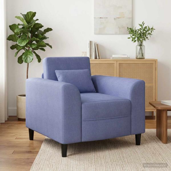ARDEBO.de - Sessel Jeans blau Stoff