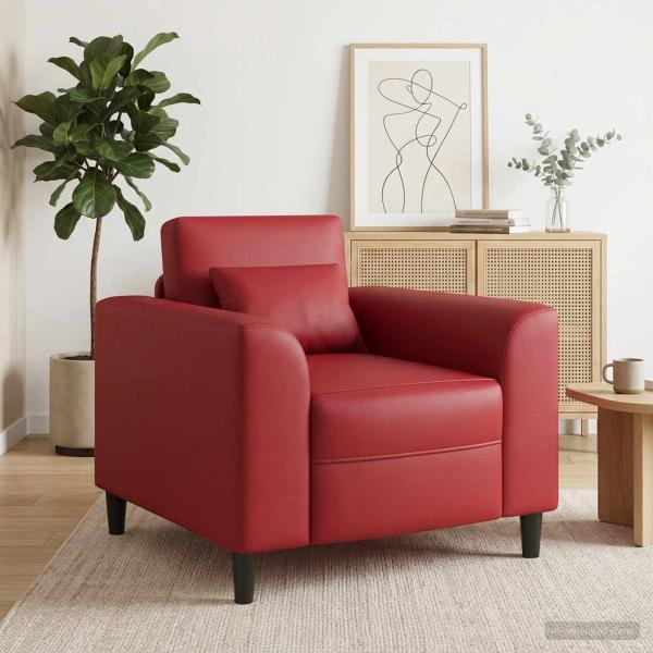 ARDEBO.de - Sessel Weinrot Kunstleder