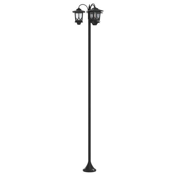 3-Kopf Laternenpfahl Schwarz 16 x 16 x 187 cm Aluminium und ABS