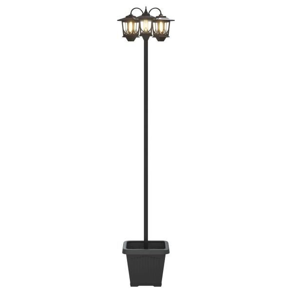 3-Kopf Laternenpfahl Schwarz 32 x 32 x 188 cm Aluminium und ABS