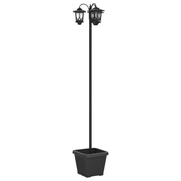 3-Kopf Laternenpfahl Schwarz 32 x 32 x 188 cm Aluminium und ABS