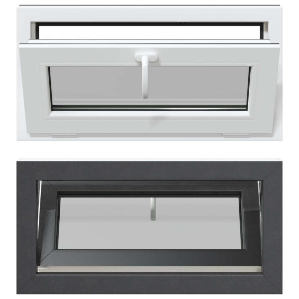Kellerfenster RISOR 80 x 40 cm PVC und klares, glattes Glas