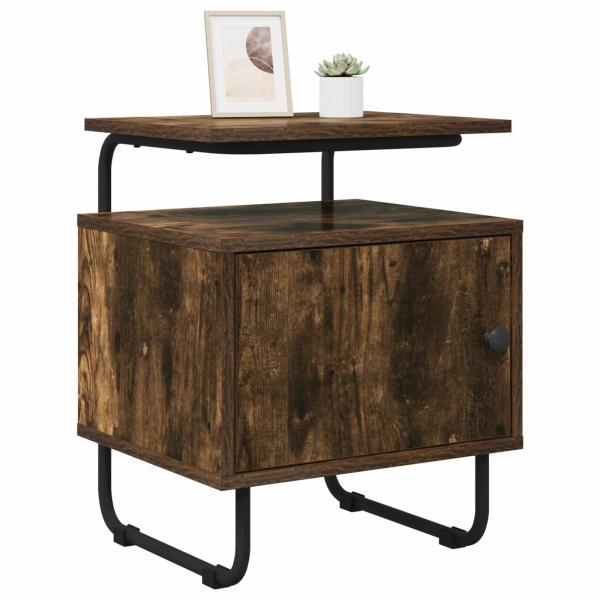 Nachttisch 2 Stk. Geräucherte Eiche Holzwerkstoff