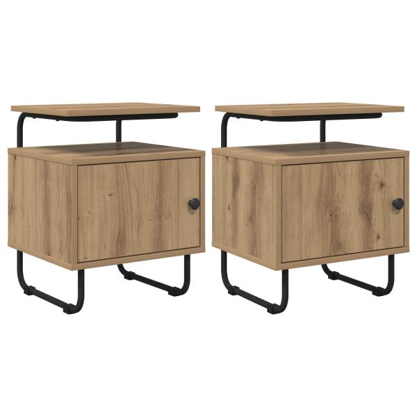 ARDEBO.de - Nachttisch 2 Stk. Artisan-Eiche Holzwerkstoff