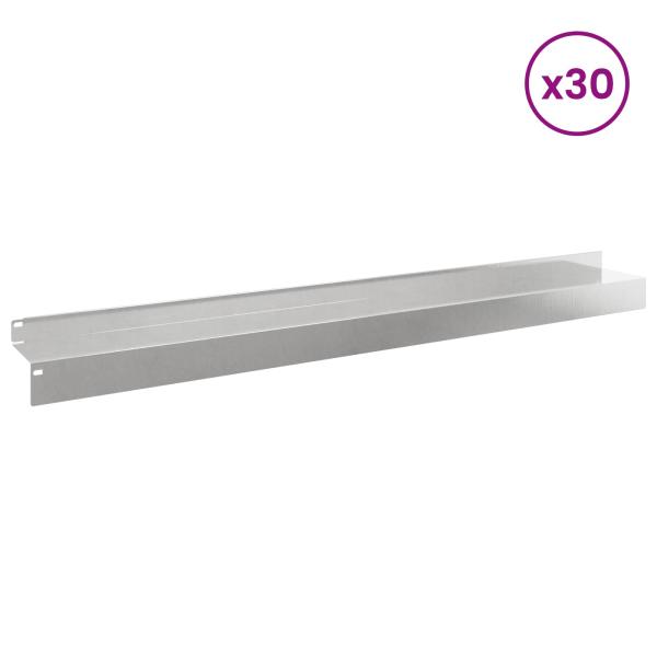 Raseneinfassung 30 stk. 100 x 10 x 8 cm Stahl Silber