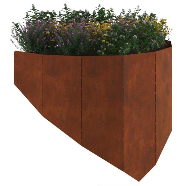 Raseneinfassung 4 stk. 100 x 45 cm Stahl Rostig