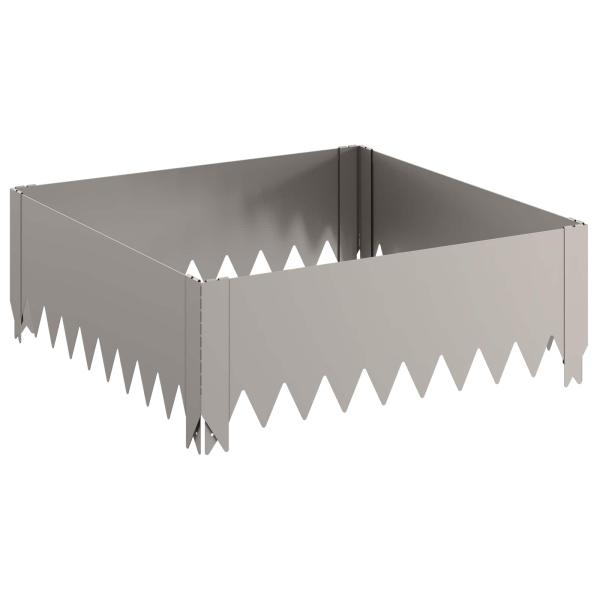Raseneinfassung 4 stk. 60 x 60 x 20 cm Stahl Rostig