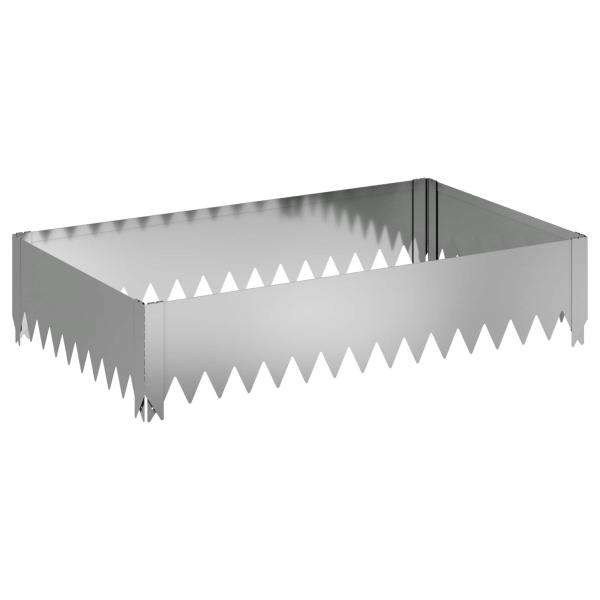 Raseneinfassung 100 x 60 x 20 cm Stahl Silber