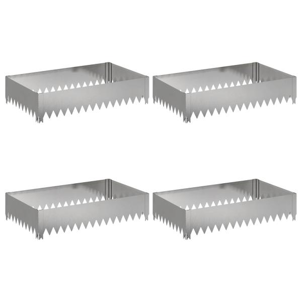 Raseneinfassung 4 stk. 100 x 60 x 20 cm Stahl Silber