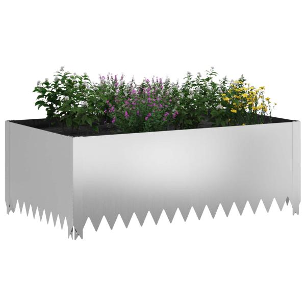 Raseneinfassung 4 stk. 100 x 60 x 35 cm Stahl Silber