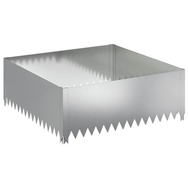 Raseneinfassung 100 x 100 x 35 cm Stahl Silber