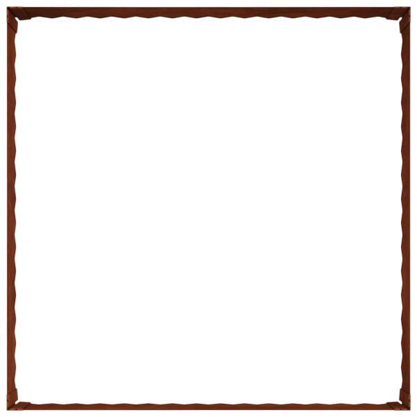 Raseneinfassung 100 x 100 x 35 cm Stahl Rostig