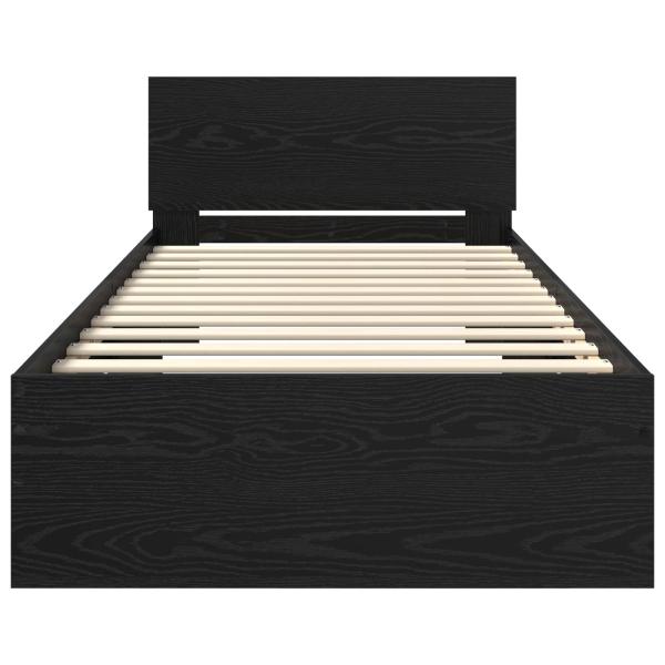 Bettrahmen Schwarz Eichen-Optik 80 x 200 cm Holzwerkstoff